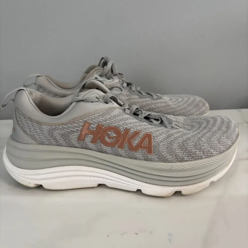 HOKA Women Shoes Gaviota 5 Stability Running Walking Sneakers Grey Size 10.5